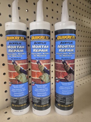 3 - Quikrete MORTAR REPAIR Paintable Outdoor Textured Brick Concrete Stone 10 oz