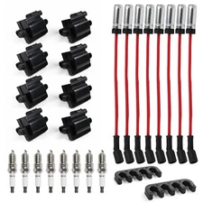 Set of 8 UF-271 Square Ignition Coils Pack & Spark Plugs & Spark Plug Wires 8...