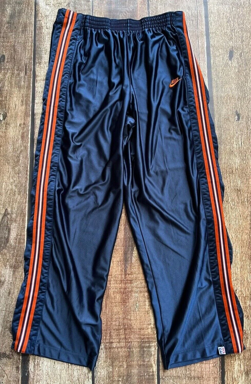 VINTAGE NIKE SUPREME SNAP TEAR AWAY BASKETBALL SHIMER PANTALON BLEU ORANGE HOMME XXL