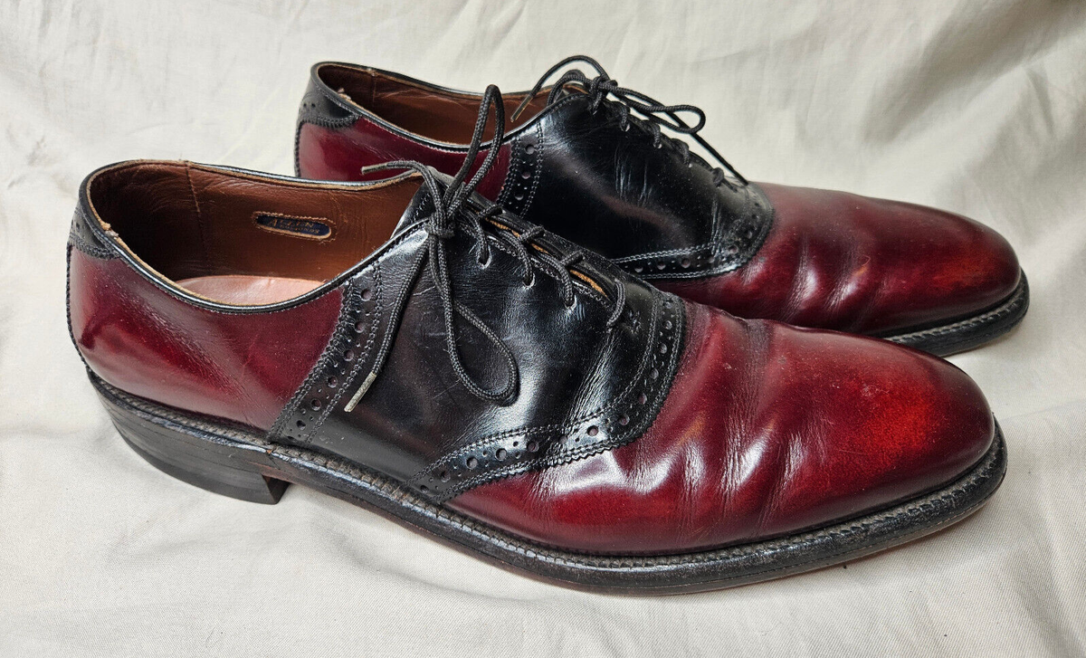 Allen Edmonds Polo Men’s Sz 9.5 A Burgundy Black Leather Saddle Oxfords Shoes Allen Edmonds Polo Burgundy Black SADDLE LEATHER Oxfo… - Gem main image 3