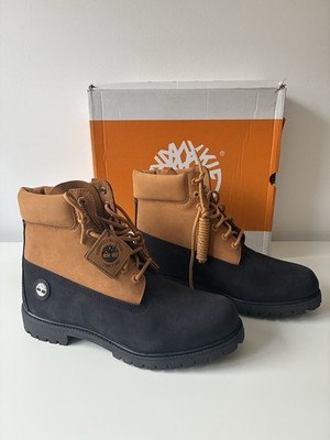 Timberland Premium 6-Inch Lace Waterproof Black Nubuck W Wheat Größe 46 Neu, Ovp