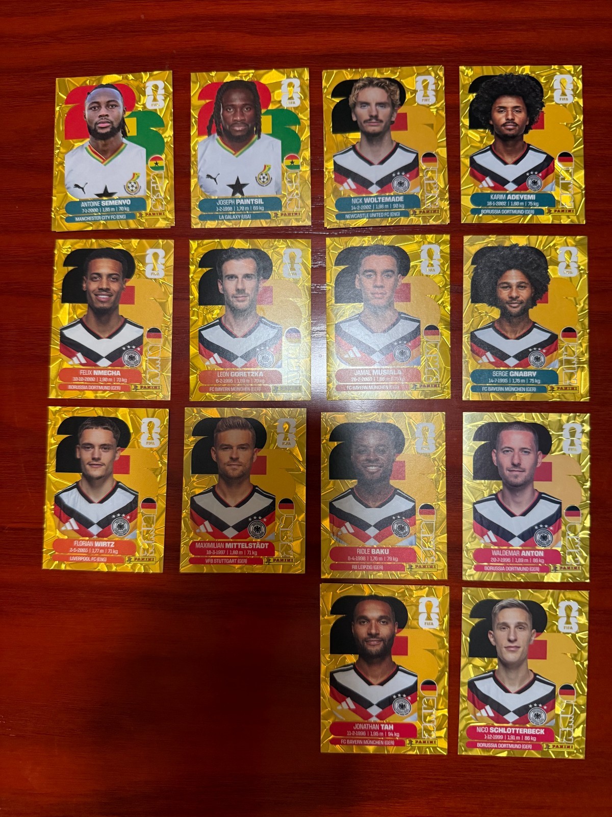 GOLD CRUMPLE (Best Deal): RARE Panini WorldCup- Pick a Card: GERMANY & GHANA