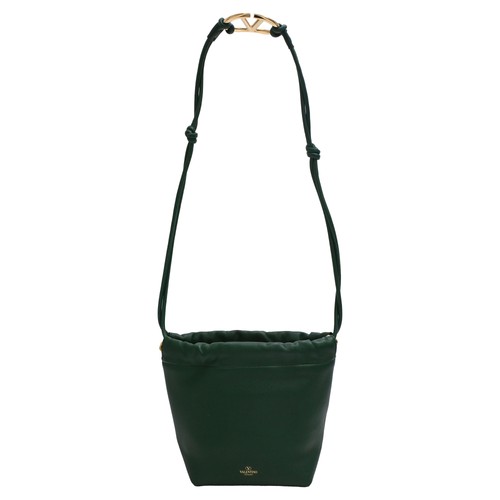 Valentino Garavani Vlogo Pouf Mini Shoulder Bag In Leather Women Green One Size