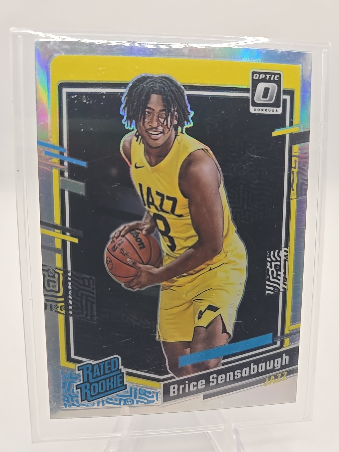 2023-24 Panini Donruss Optic Rated Rookie Brice Sensabaugh #209 JAZZ Prizm SP RC