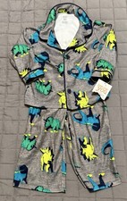 Carter's Pajama Set 18M Gray Dinosaur Animal Print Button