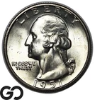 1951-D Washington Quarter, Lustrous Gem BU++