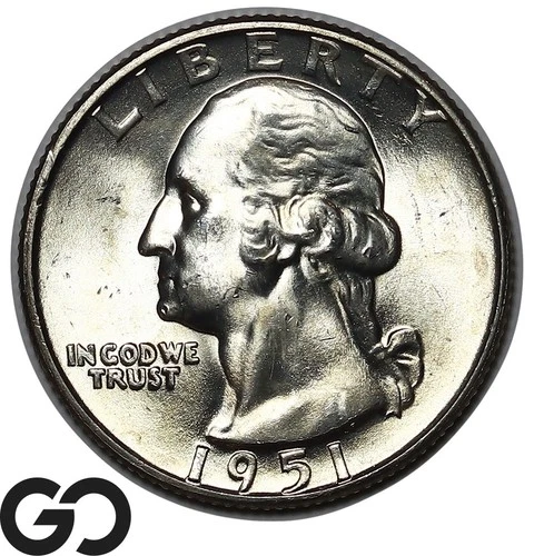 1951-D Washington Quarter, Lustrous Gem BU++