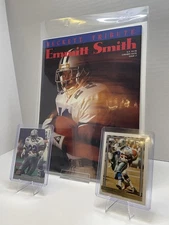 Emmitt Smith Cowboys Tribute Beckett Magazine + 2 Card Fan Gift Display Bundle
