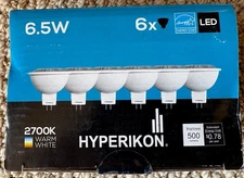 [6 Pack] LED MR16 6.5W 12V 20W Halogen Replacement Bulbs GU5.3 Bi-Pin 2700K