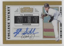2019 Panini Elite Extra Edition College Ticket Signatures TJ Sikkema Auto a3i