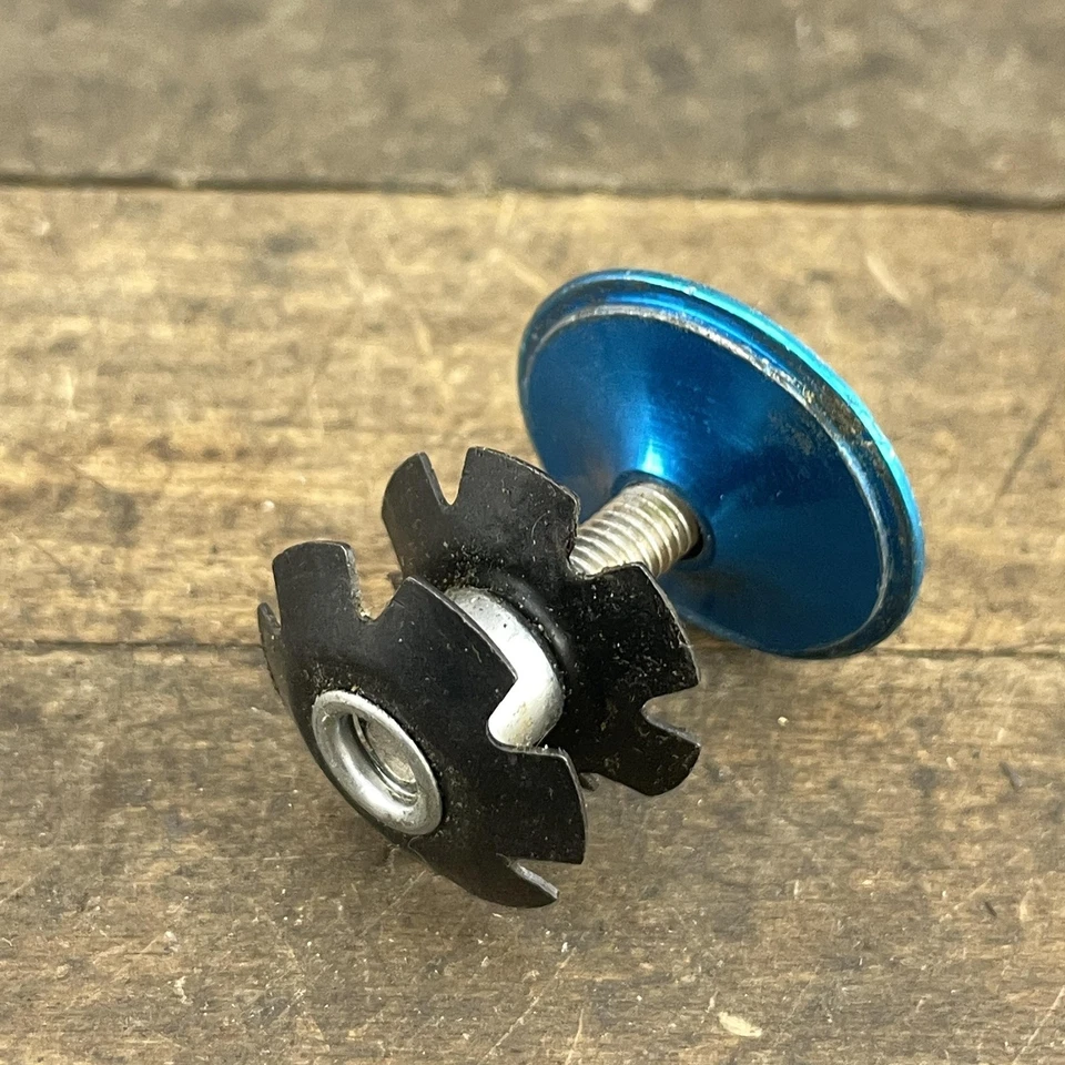 Headset Star Nut Blue Top Cap Bolt 1 1/8" Alloy Threadless Stem MTB Fangled - Image 3 of 4