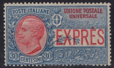 KINGDOM OF ITALY 1908 ESPRESSO 30 CENTS N.2 G.O MH*
