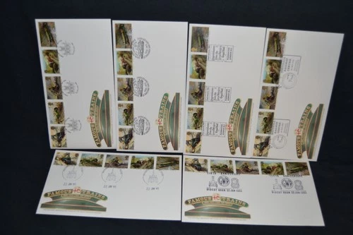GB first day covers 1985 Famous Trains x 6 all with different cancels. Cat £75+