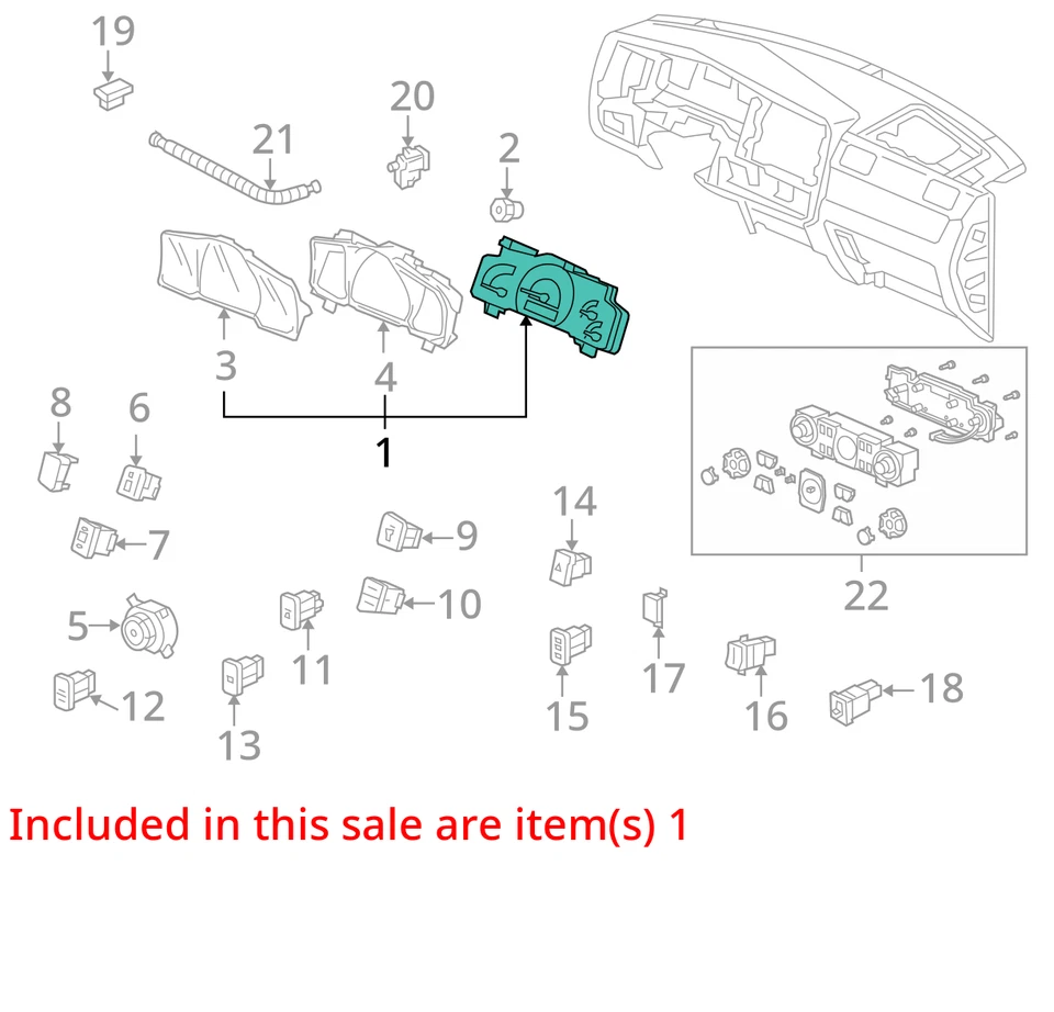 Speedometer Cluster US Market MPH Rt VIN 2 Fits 12-14 RIDGELINE 30432021 - Image 3 of 4