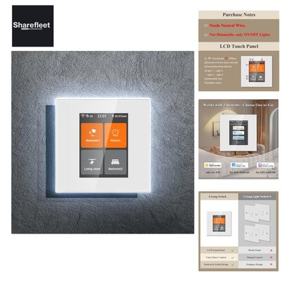 4 Gang Smart Light Switch with Smart Life/Homekit/Smart Living App, Compatible...