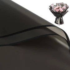 20 Sheets Black Flower Wrapping Paper, Florist Bouquet DIY Craft Fresh Flower Wr