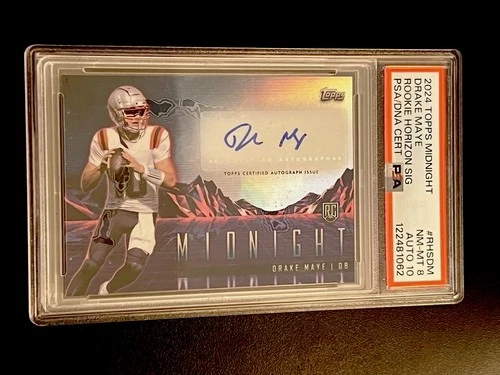 2024 Topps Midnight - Rookie Horizon Sign Drake Maye #RHS-DM (AU, RC) PSA 8/10
