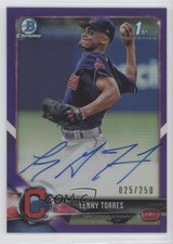 2018 Bowman Draft Chrome Pick Purple Refractor 25/250 Lenny Torres Jr Auto 0ie5