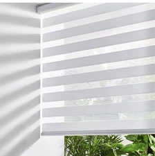 NEW Persilux Cordless Zebra Blinds White Free Stop 28”x72” Damaged Box Complete
