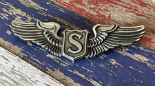 Rare Authentic WWII Service Pilot Wing U.S. Army Air Forces Sterling NS Meyer