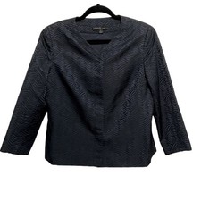Lafayette 148 New York patterned black blue jacket/blazer and skirt set size 8