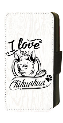 I Love My Chihuahua iPhone/Pixel/Galaxy bedruckte Flip/Geldbörse Handyhülle