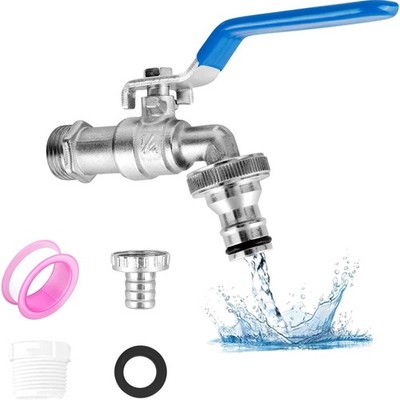 Garden tap, 1/2 inch, made of brass, rust and frost-proof, with 2 x free hose...