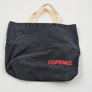 Vintage 1990s Compaq Computers Logo Black Cotton Bag | Tote