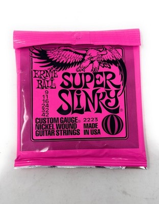 Ernie Ball SUPER SLINKY 2223 Electric Guitar Strings (9-42) Nickel Wound