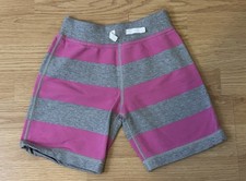 Hanna Andersson Pink Gray Striped Girls Sweat Shorts Sz 110 US 4-5