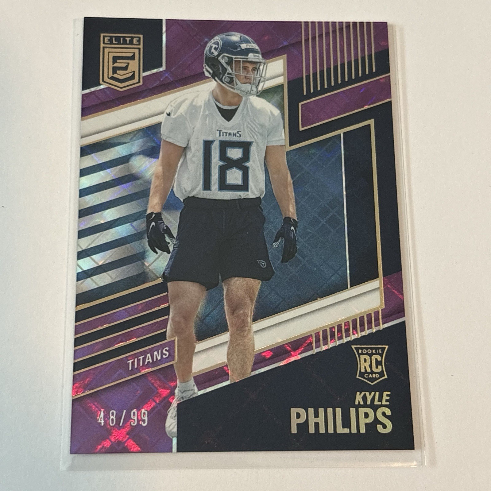2022 Panini Donruss Elite Purple #170 Kyle Philips Rookie /99 Titans Football