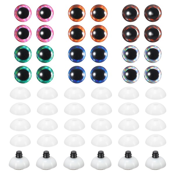 18 Mm Glitzer-Sicherheitsaugen, 36 StüCk Bunte HäKel-Sicherheitsaugen, 6 Farben.-image