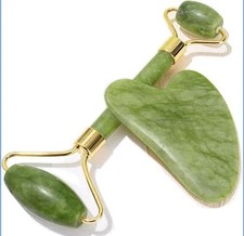 Gua Sha Facial Tools & Jade Roller by ROSELYNBOUTIQUE Puffiness Wrinkless