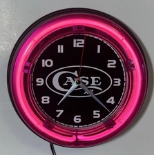 Case knives classic logo neon wall hanging clock