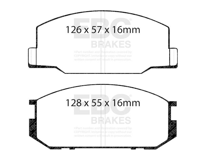 For 1985-1994 Lotus Esprit Brake Pad Set Front EBC 27739KBJV 1986 1987 1988 1989
