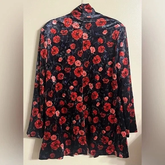 Новый с Ярлыками Endless Rose черный цветочный печать бархата Blazer женский размер XL - Изображение 2 из 4