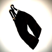 Vintage Roffe Ski Overalls Men Black Snow Bibs Swiss Fabric Retro 90s Outdoorsy