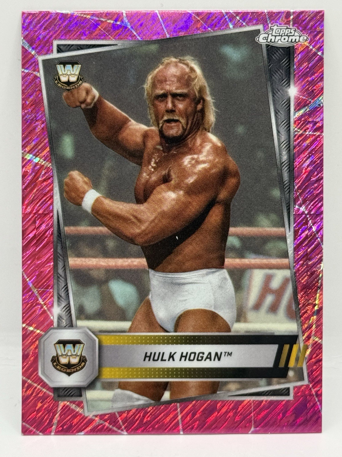 2025 WWE Topps Chrome #12 Hulk Hogan Pink Shimmer Refractor