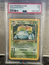 Pokemon 2000 Game Venusaur Holo Base II Psa Grade 5