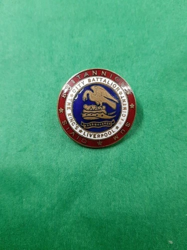 SCARCE WW1 VINTAGE THE KING’S LIVERPOOL REGIMENT CITY BATTALION ENAMEL PIN BADGE