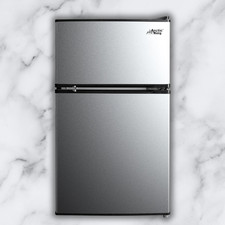 Arctic King 3.2 Cu Ft 2 Door Mini Fridge w/ Freezer Stainless Steel Energy Star