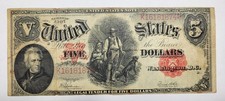 1907 $5 Woodchopper Five Dollars Legal Tender Large Size Note Speelman White *T3