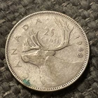 1949 Canada 25 Cents Quarter Silver Coin