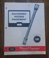 Weinschel Engineering Electronic Testing Equipment.  Catalog 58. PB 1958