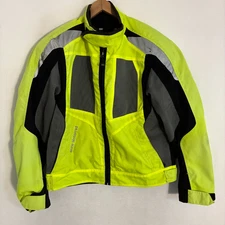 BMW Motorrad AirShell Jacket Mens Size 54 Armored Motorcycle Bike Racing Hi Vis