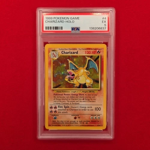 1999 Pokémon TCG Charizard Base Set Holo Rare Card 4/102 PSA 5