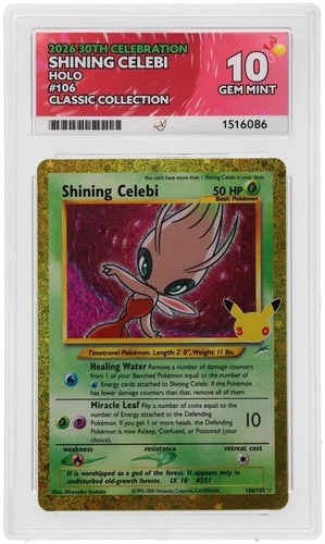 Pokemon 30th Anniversary Shining Celebi 106/105 Ace 10 Perfect Subs