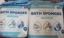 Scrubzz Disposable No Rinse Bathing Wipes 2/25 Pack All-In-1 Single Use Wipes