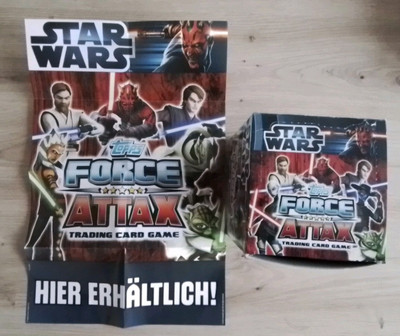 TOPPS Star Wars Force Attax Clone Wars Serie3 100xBoosterpacks+Poster deutsch 