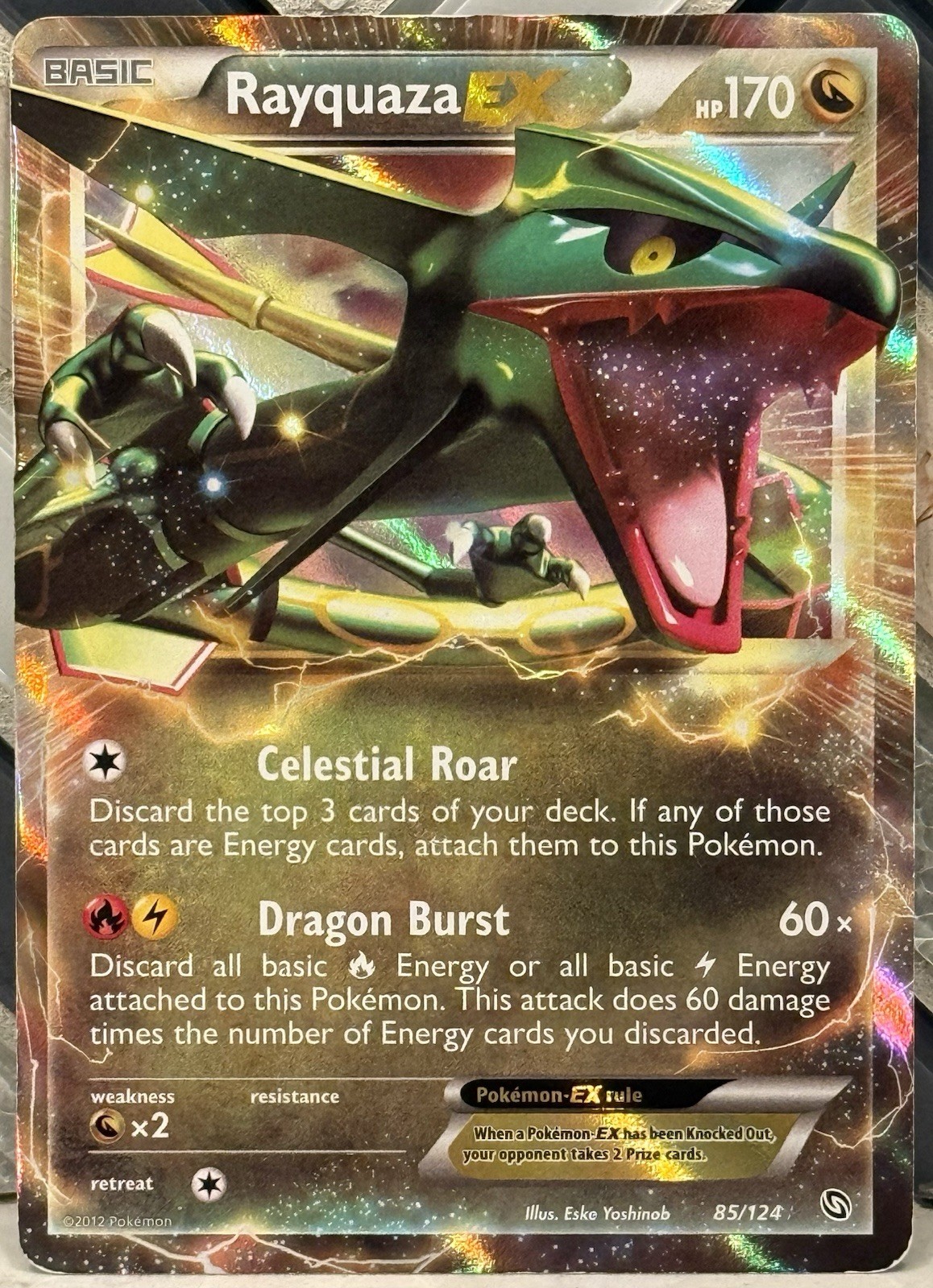 Rayquaza EX 85/124 MP 2012 Dragons Exalted Holo Pokémon TCG